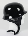 103G - DOT GERMAN GLOSS BLACK MOTORCYCLE HELMET