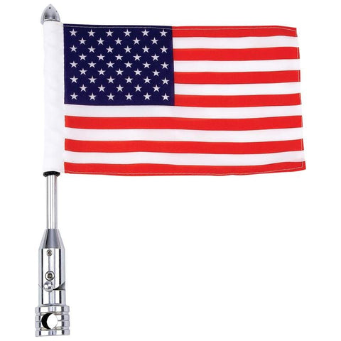 BKFLAGPL Motorcycle Flagpole Mount & USA Flag